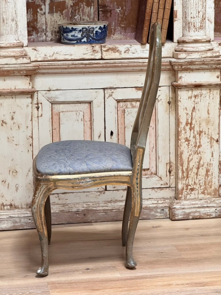Set of Six Italian Lacquered Rococo Dining Chairs, 18th Century - Helen Storey Antiques