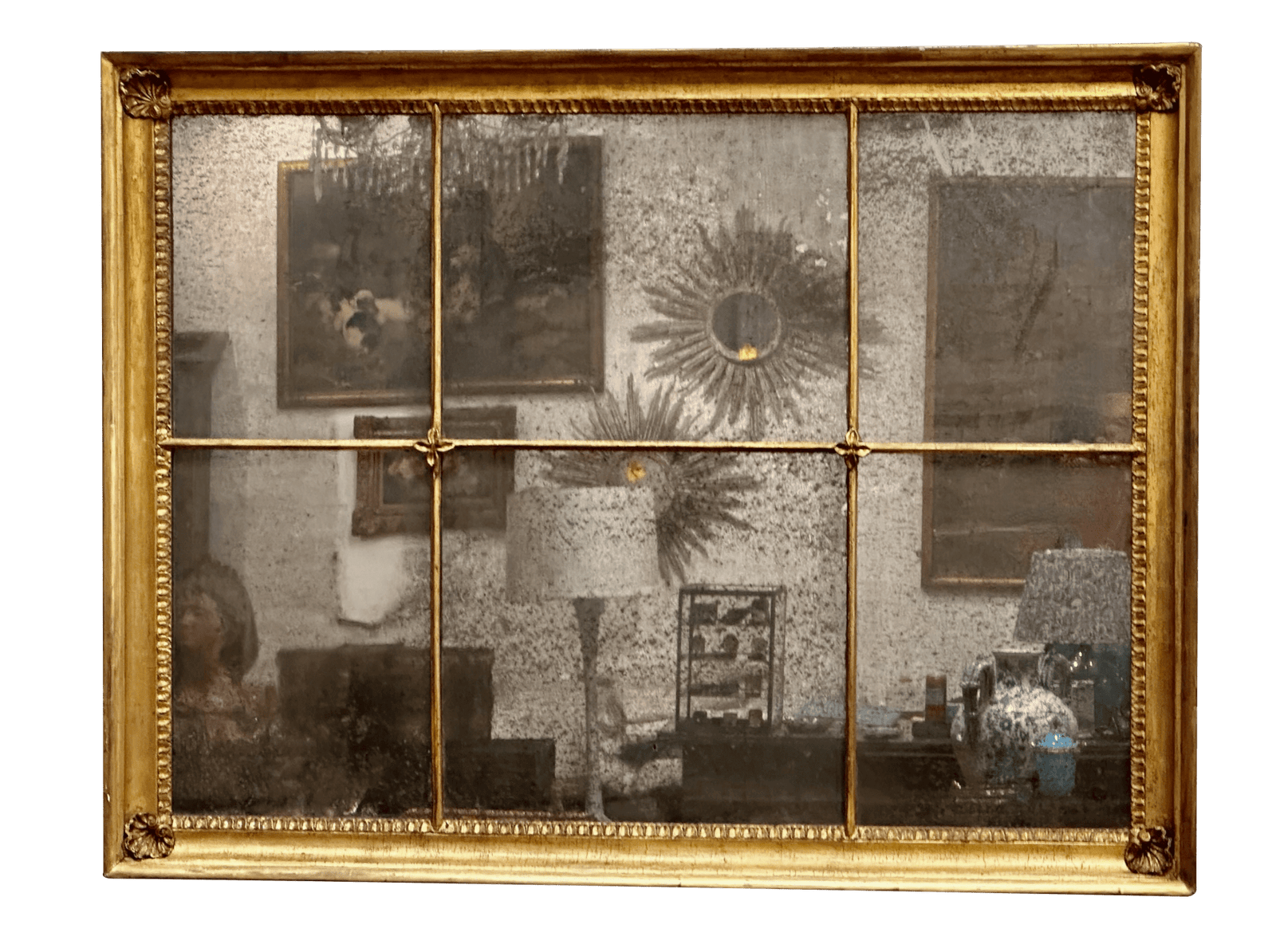 Stunning 18th Century Continental Carved Giltwood Mirror with Panes