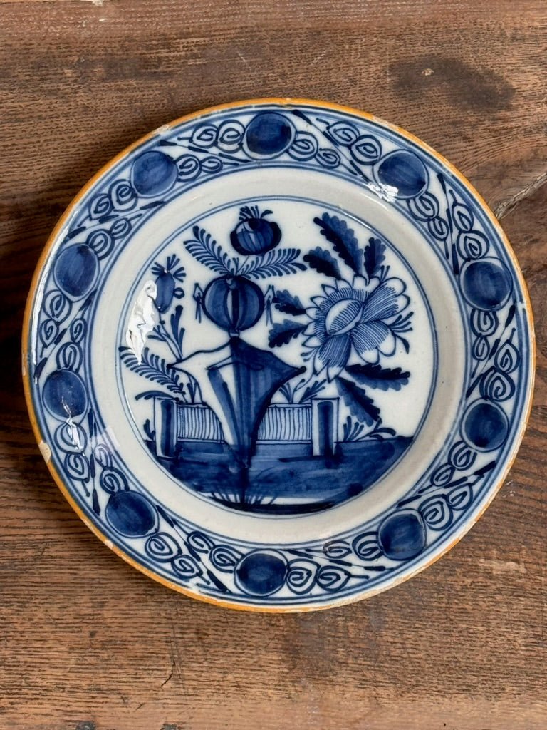 Two Blue and White 18th Century Dutch delft plates - Helen Storey Antiques