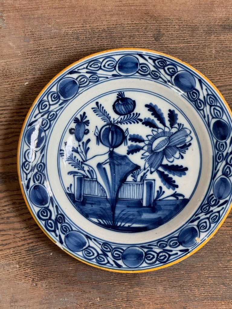 Two Blue and White 18th Century Dutch delft plates - Helen Storey Antiques