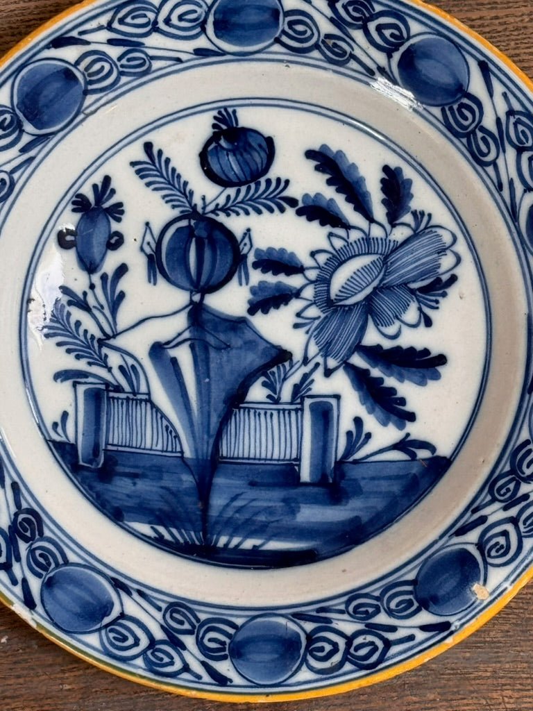 Two Blue and White 18th Century Dutch delft plates - Helen Storey Antiques