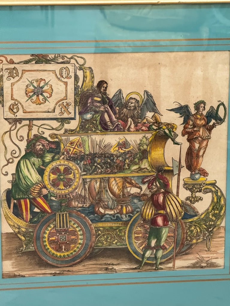 Wartime Triumphs, Hans Burgkmair The Elder Hand Painted Woodcuts Ca. 1515 - 18 - Helen Storey Antiques
