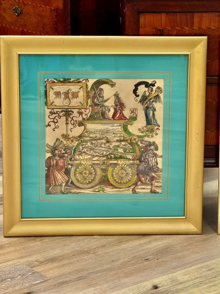 Wartime Triumphs, Hans Burgkmair The Elder Hand Painted Woodcuts Ca. 1515 - 18 - Helen Storey Antiques
