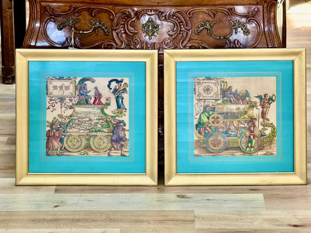 Wartime Triumphs, Hans Burgkmair The Elder Hand Painted Woodcuts Ca. 1515 - 18 - Helen Storey Antiques