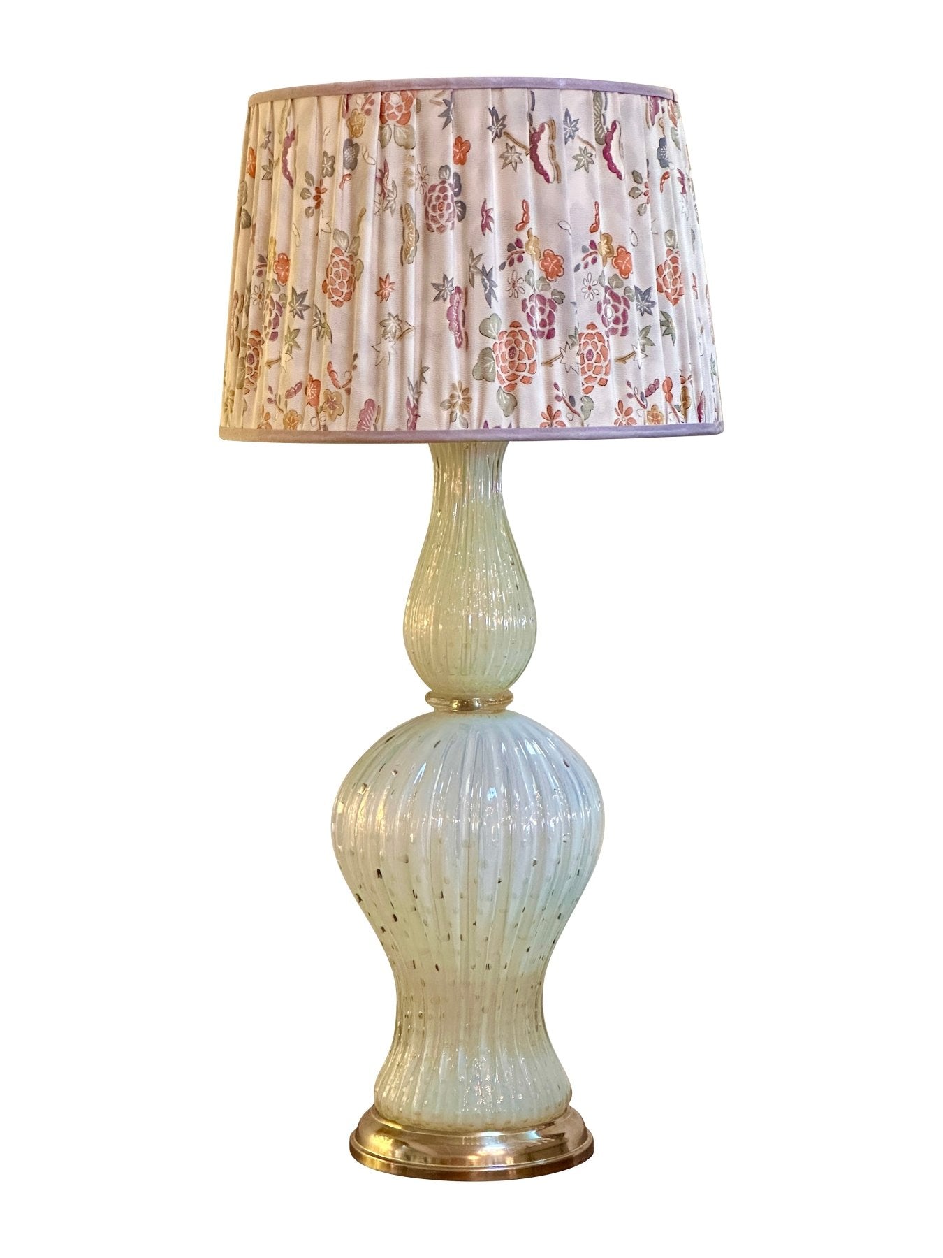 White Opaline Murano Glass Table Lamp Circa 1960