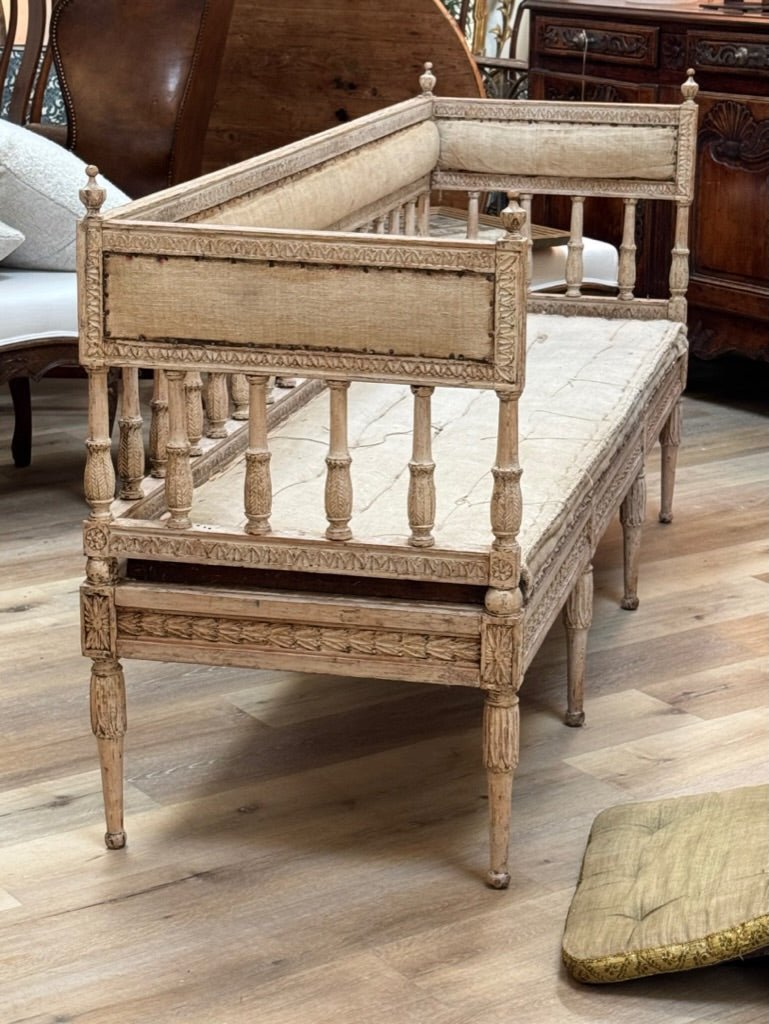 18th C. Swedish Gustavian Settee or Bench c. 1790 - Helen Storey Antiques