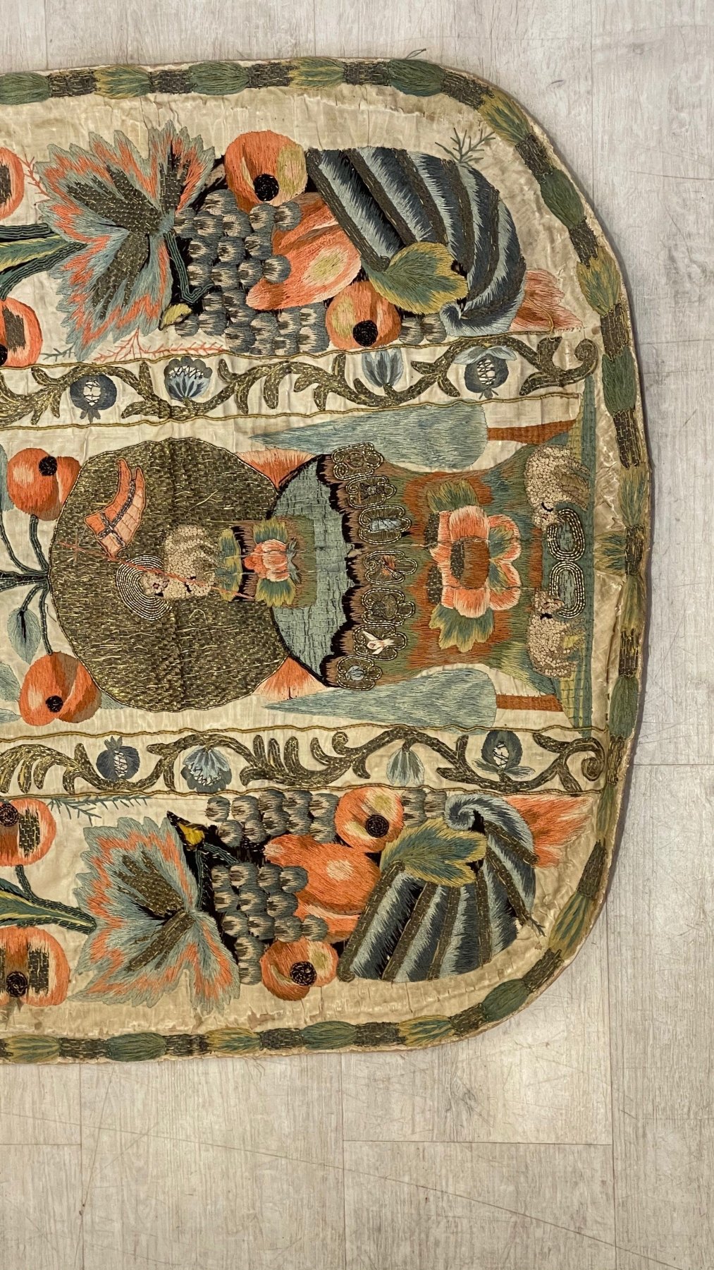 18TH CENTURY FRENCH HAND - EMBROIDERED CHASUBLE - Helen Storey Antiques