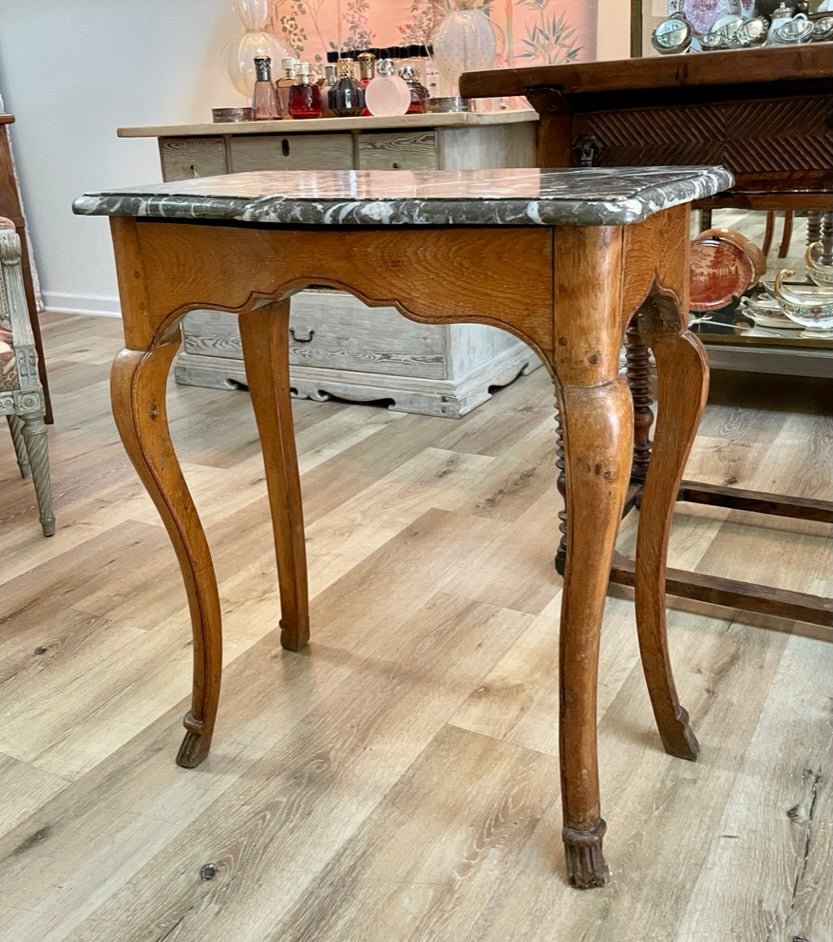 18th Century French side table with marble top - Helen Storey Antiques