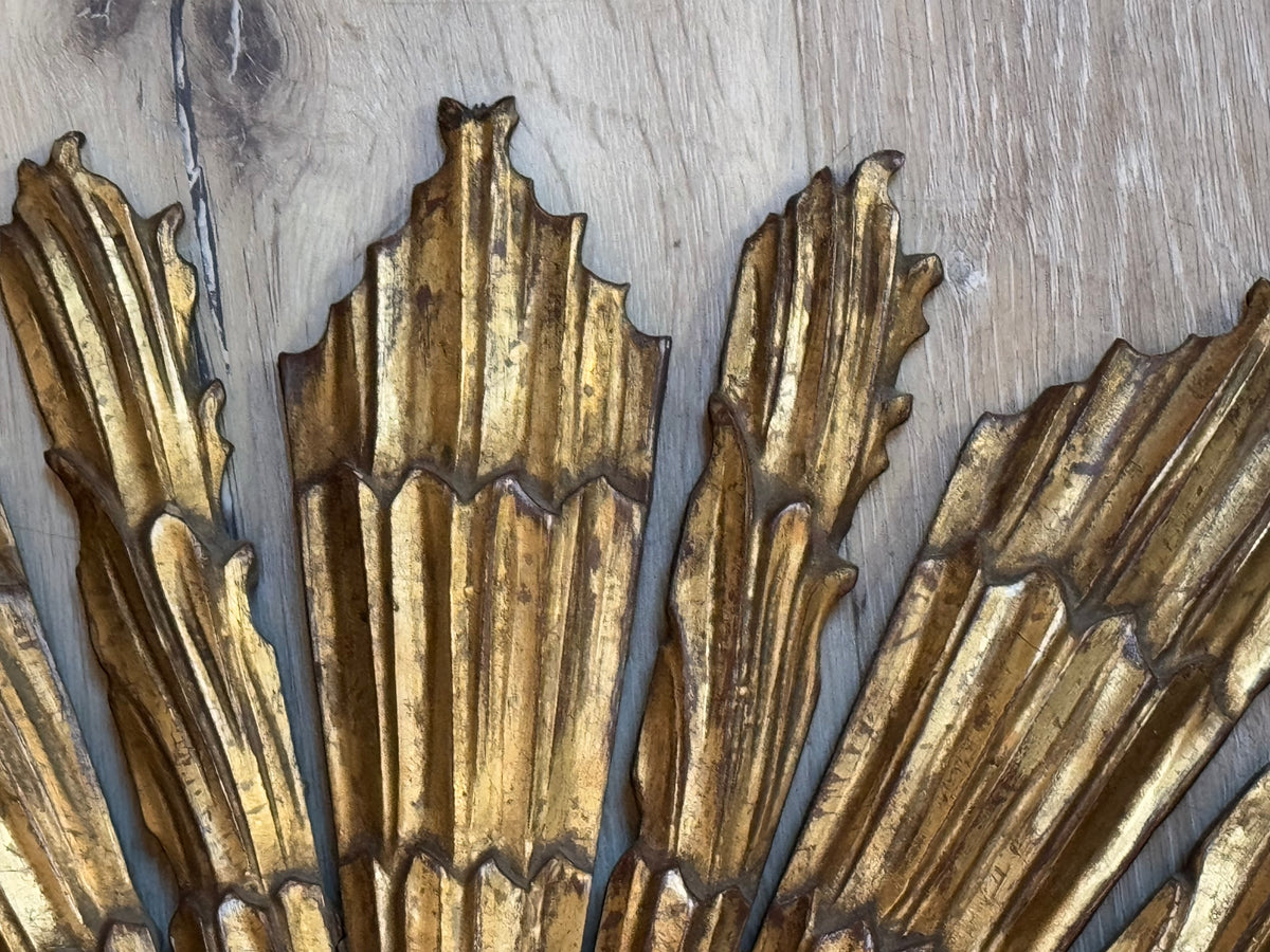 Mid-Century modern gilt starburst clock