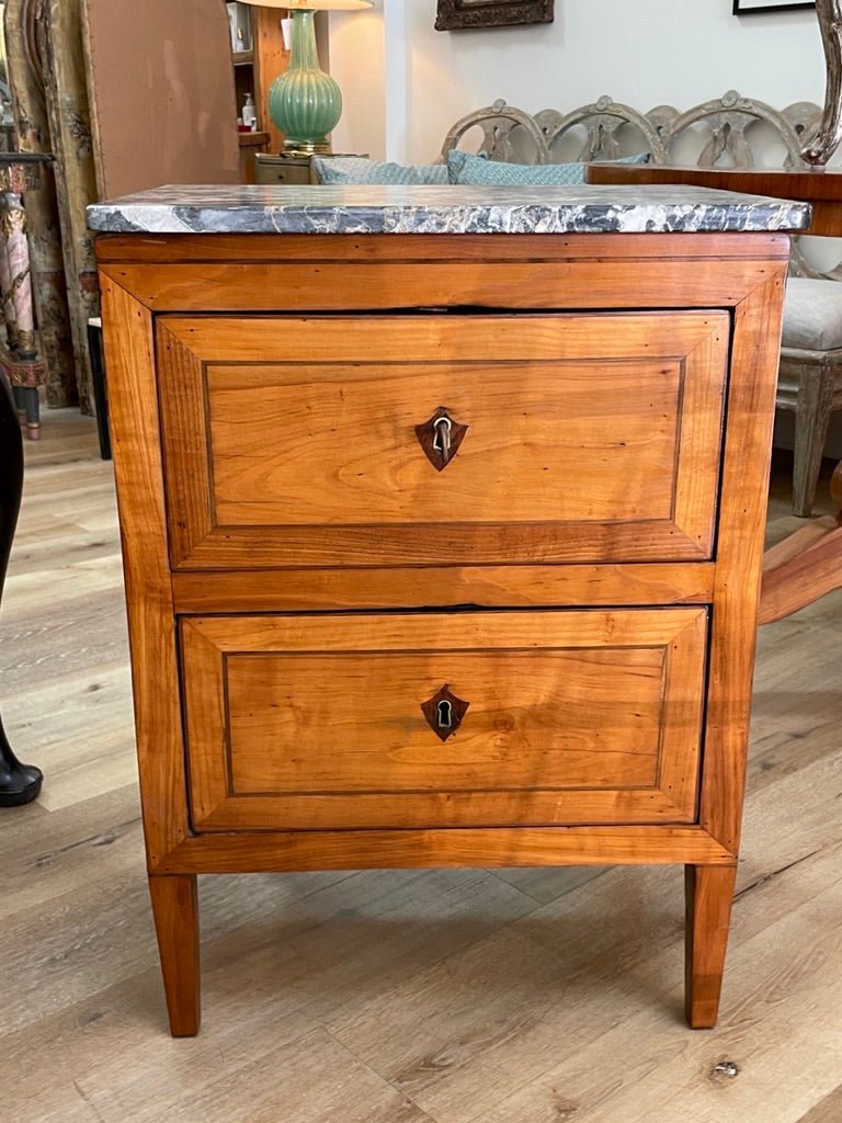 A 19th C. Continental two - drawer side table - Helen Storey Antiques
