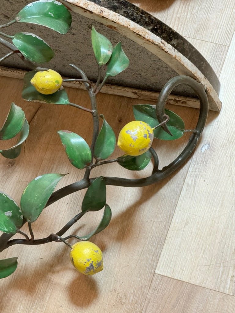 A Mid - century Tole Lemon Tree tole console with Lemon - surround mirror - Helen Storey Antiques