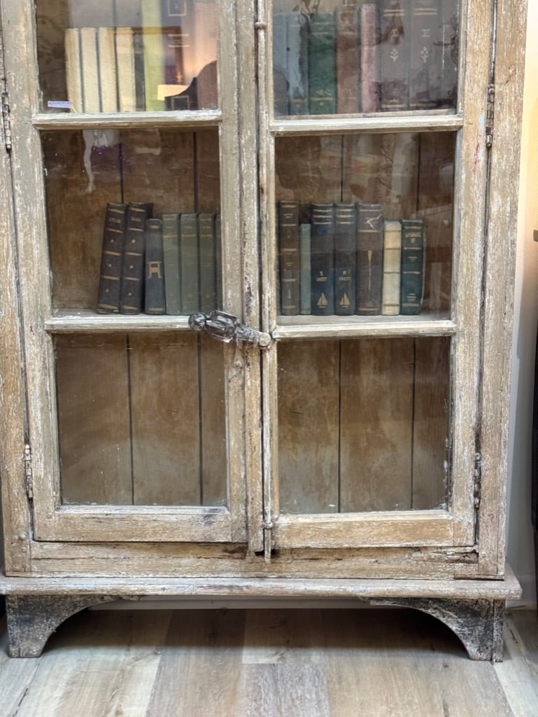 Bookcase cabinet, French casement windows - Helen Storey Antiques