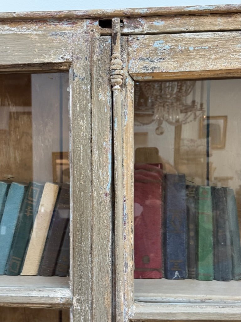 Bookcase cabinet, French casement windows - Helen Storey Antiques