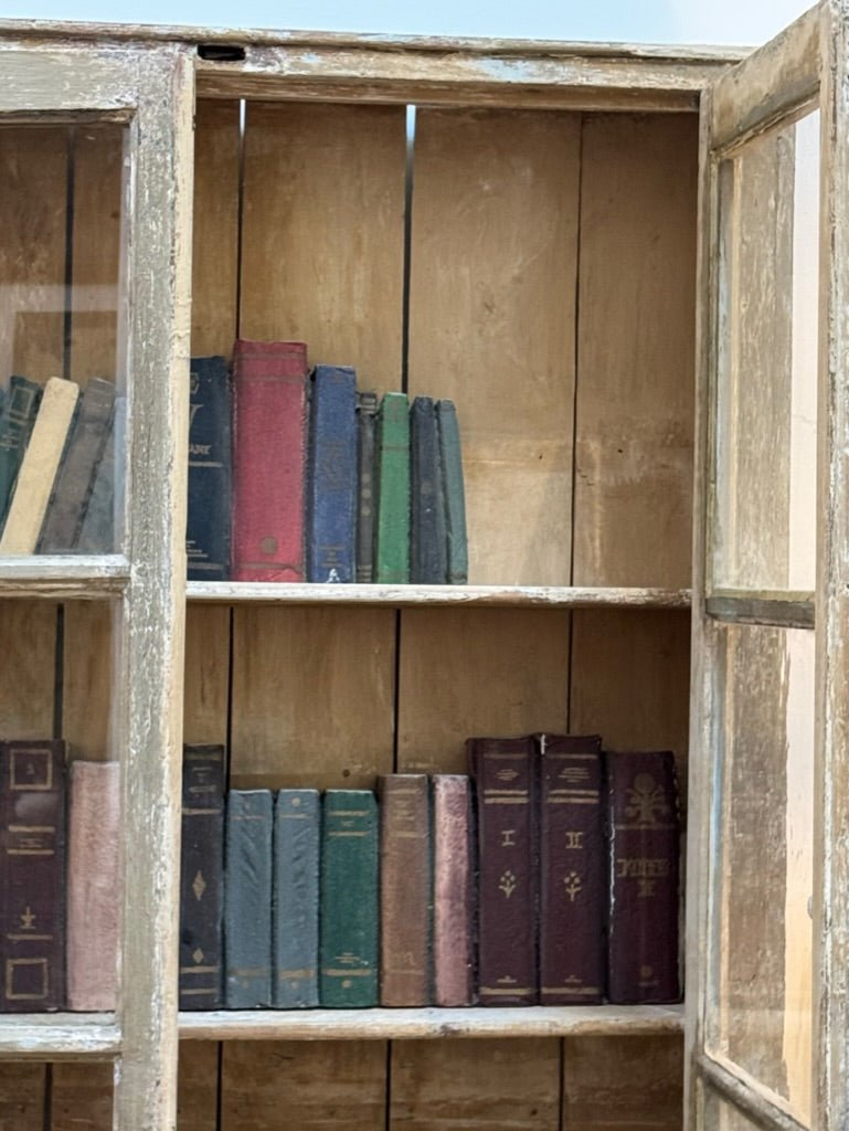 Bookcase cabinet, French casement windows - Helen Storey Antiques