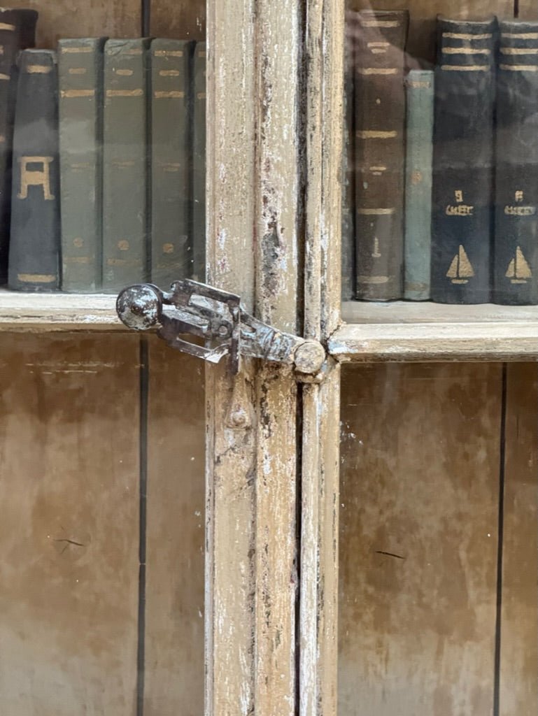 Bookcase cabinet, French casement windows - Helen Storey Antiques