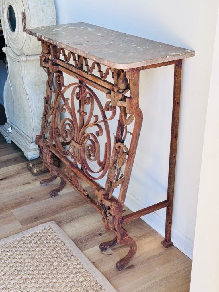 Early and finely wrought French Iron console, 19th C - Helen Storey Antiques