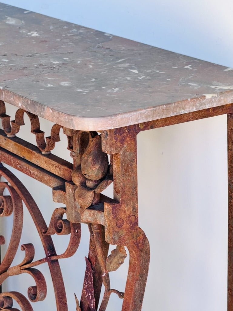Early and finely wrought French Iron console, 19th C - Helen Storey Antiques