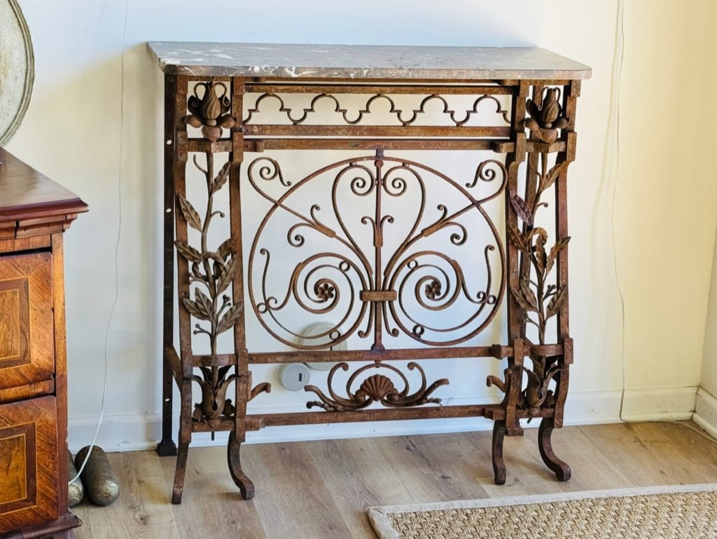 Early and finely wrought French Iron console, 19th C - Helen Storey Antiques