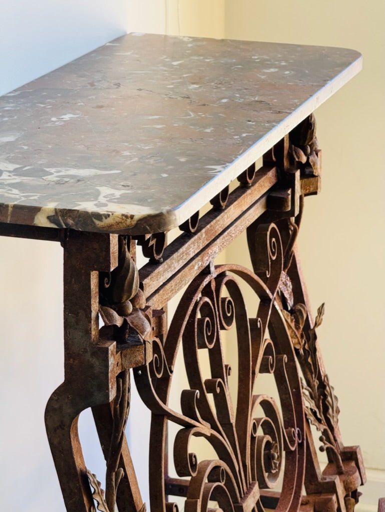 Early and finely wrought French Iron console, 19th C - Helen Storey Antiques