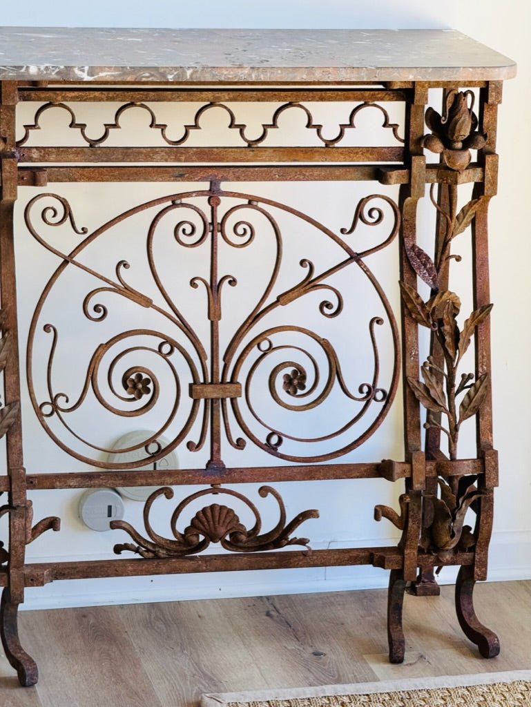 Early and finely wrought French Iron console, 19th C - Helen Storey Antiques