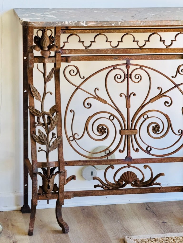 Early and finely wrought French Iron console, 19th C - Helen Storey Antiques