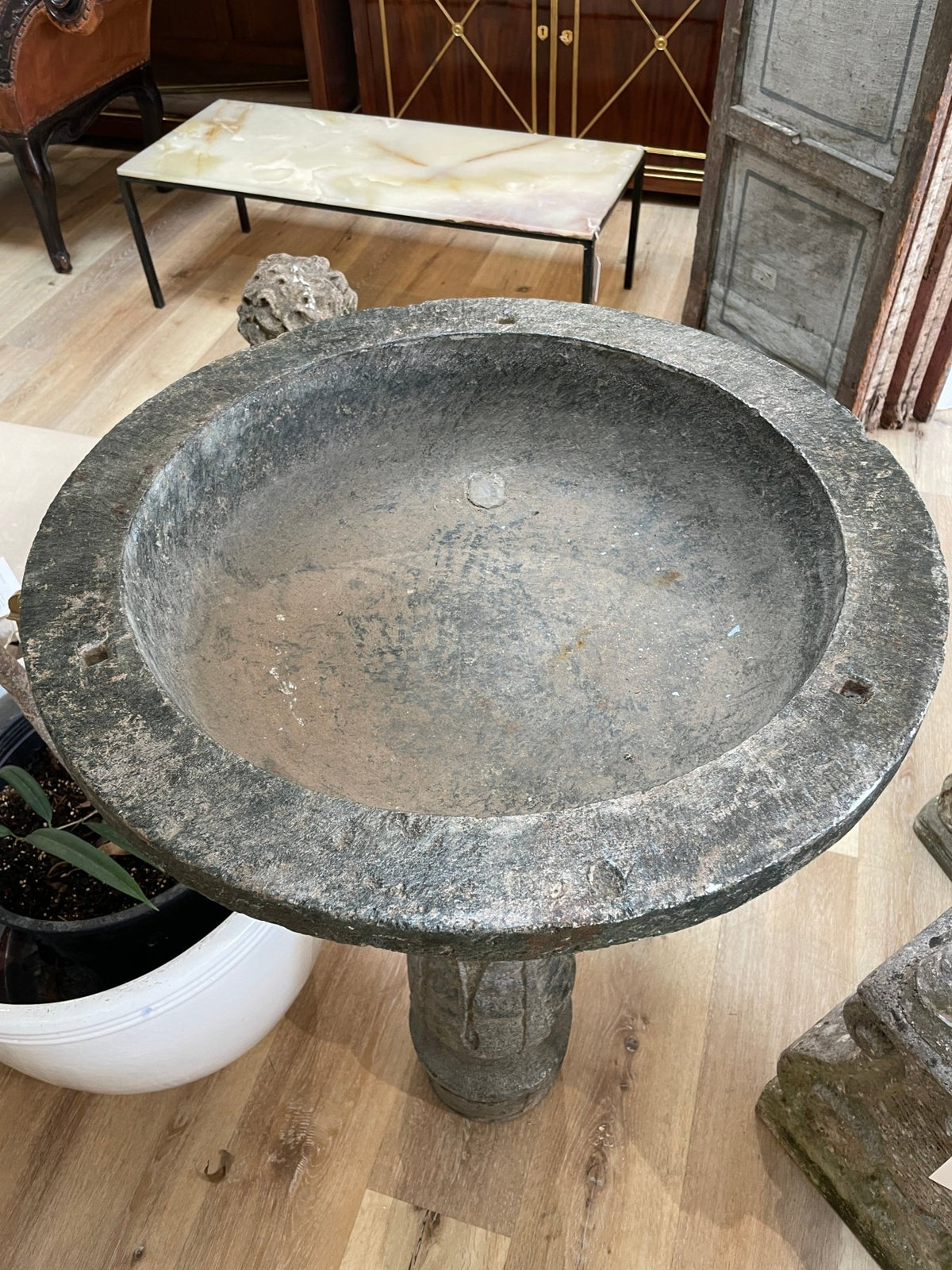 Early Italian marble font or fountain or birdbath, 17th Century - Helen Storey Antiques