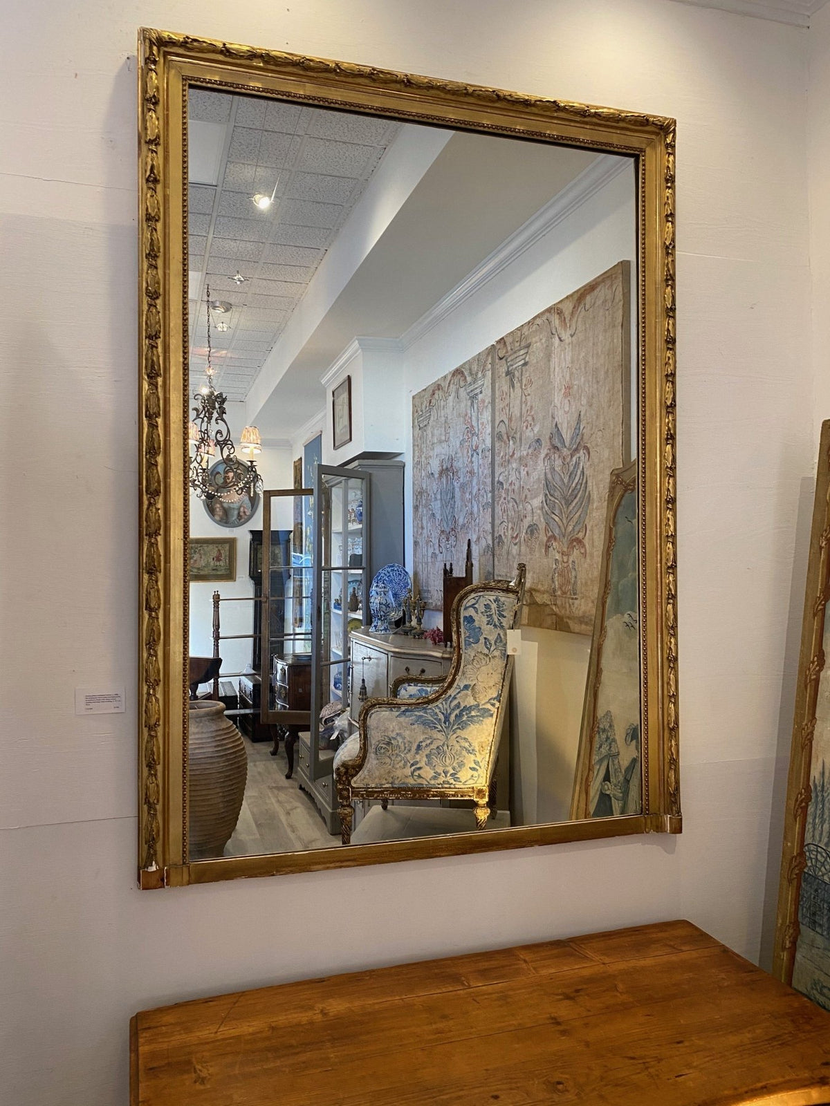 French Gilded Overmantel Mirror, c. 1880 - ON HOLD - Helen Storey Antiques