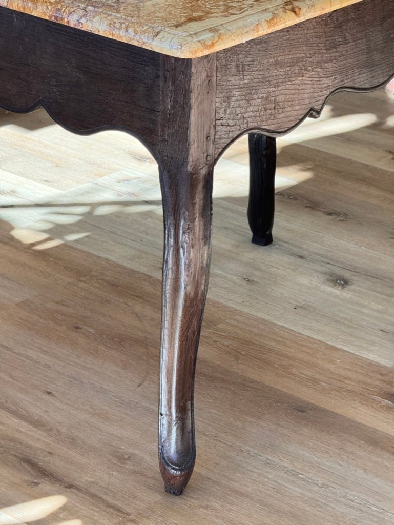 French side Table, 18th C. Purple, Yellow Marble Top - Helen Storey Antiques