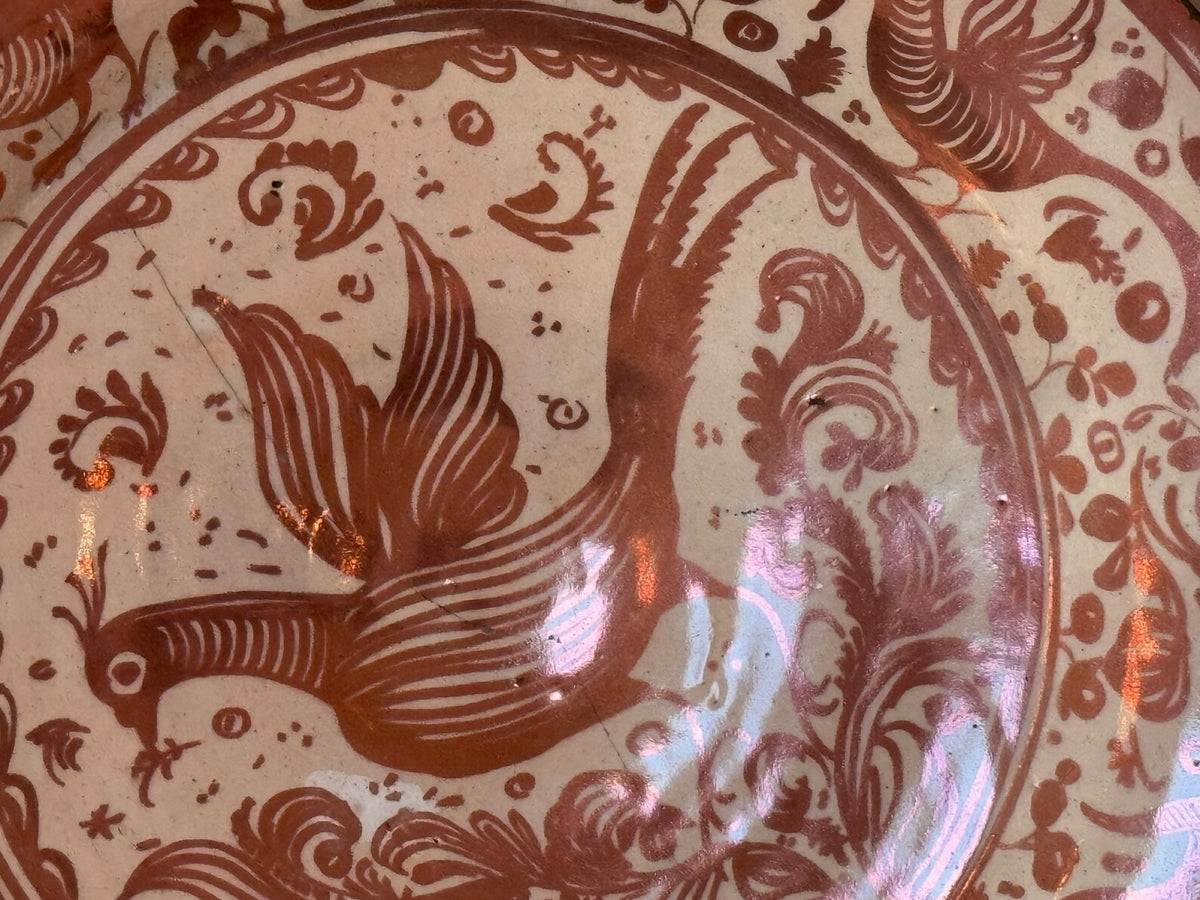 Hispano Moresque Copper Lustre Charger, 17th century - Helen Storey Antiques