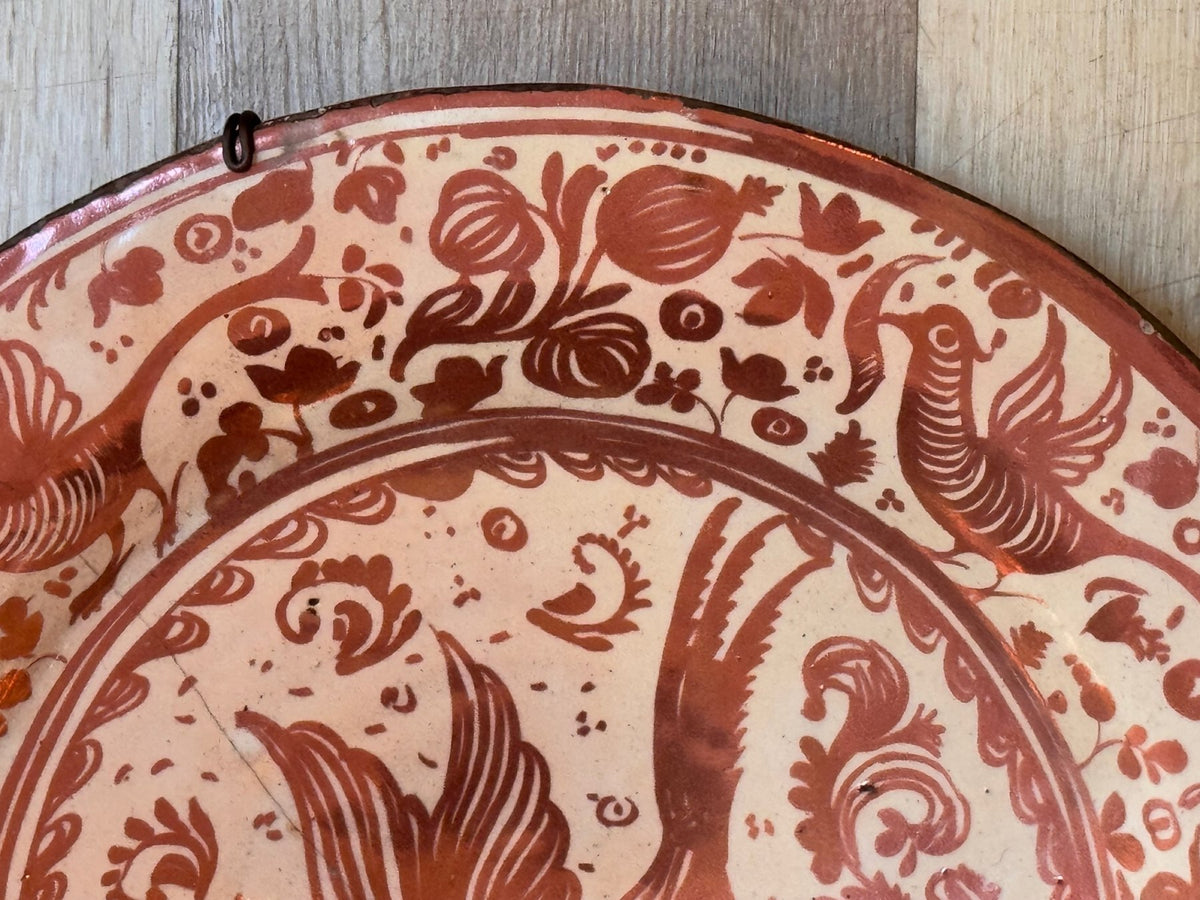 Hispano Moresque Copper Lustre Charger, 17th century - Helen Storey Antiques