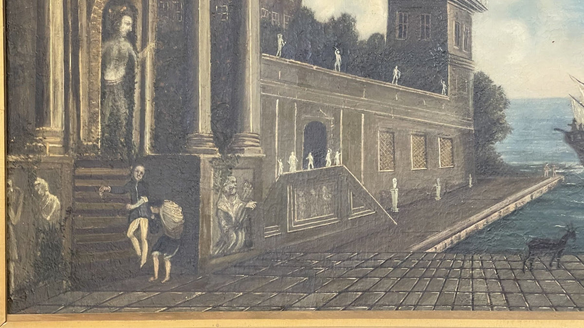 LARGE, CHARMING 18TH CENTURY NAIVE PAINTING OF VENICE - Helen Storey Antiques