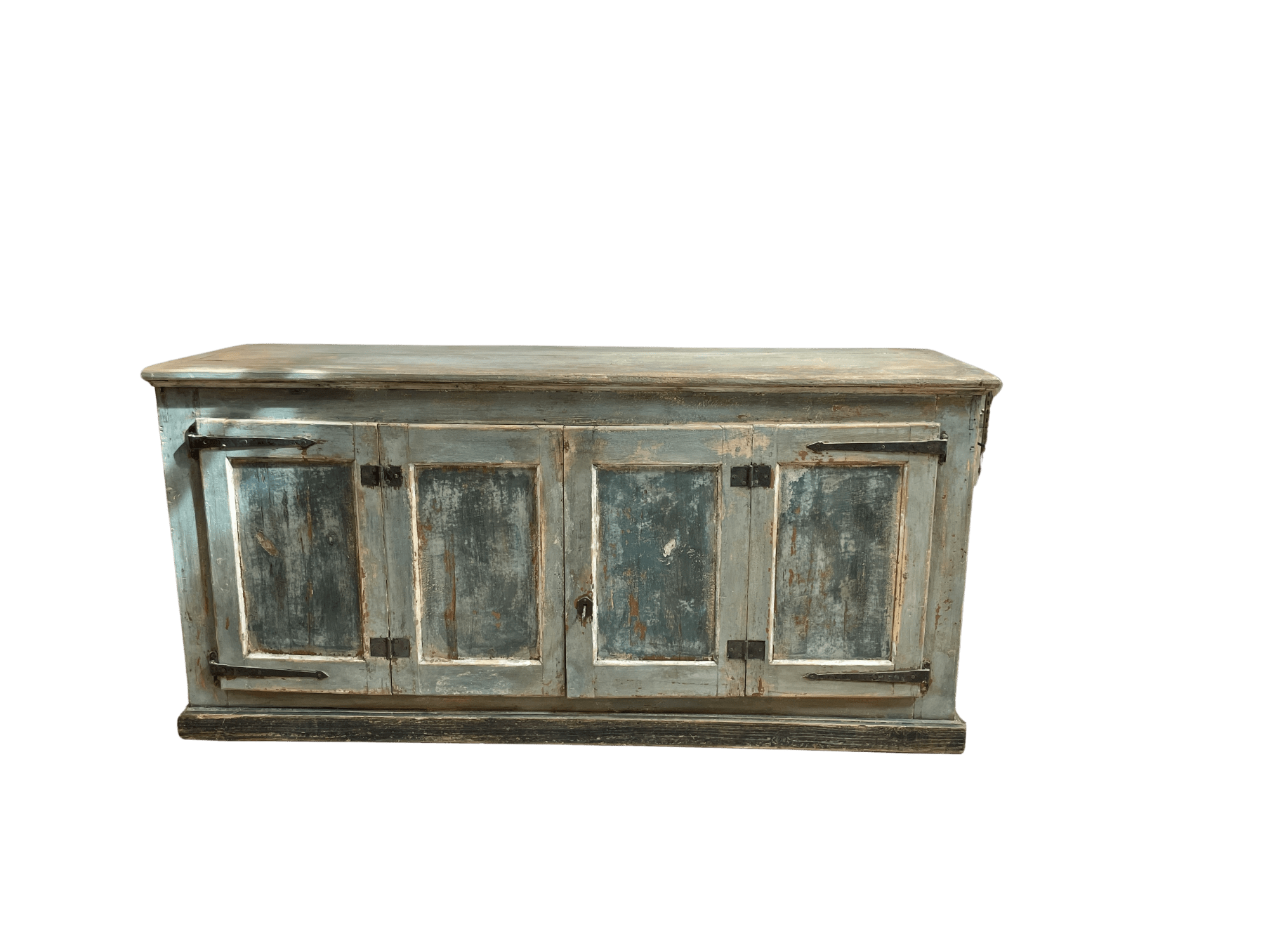 Late 18th C. blue paint enfilade or sideboard buffet, France