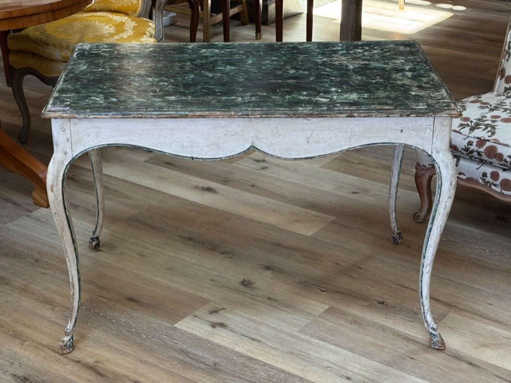 Louis XV Provencal painted center table or writing table, - Helen Storey Antiques