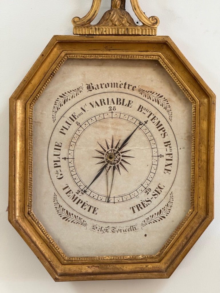 Louis XVI carved and gilded barometer - Helen Storey Antiques