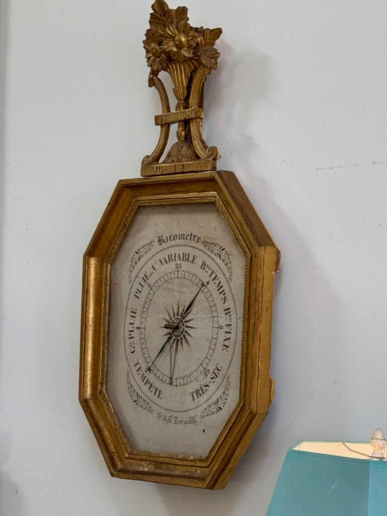 Louis XVI carved and gilded barometer - Helen Storey Antiques