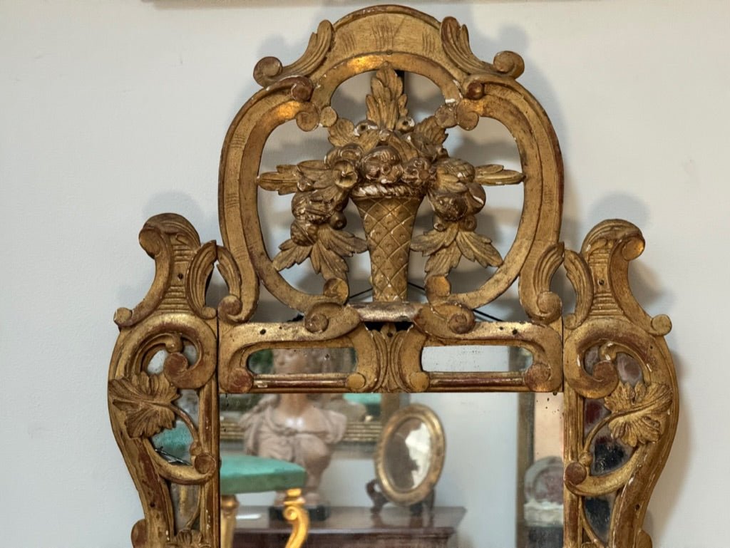 Louis XVI French Provincial carved and gilded mirror - Helen Storey Antiques