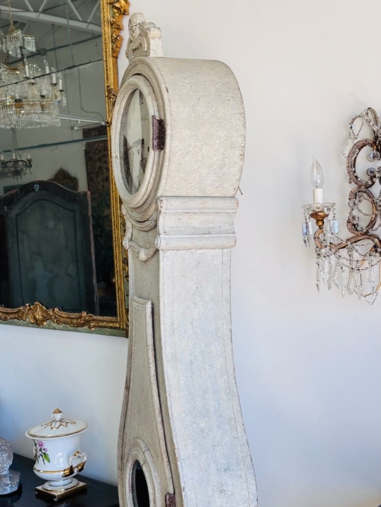 Swedish Fryksdahl Mora clock, c. 1820 - Helen Storey Antiques