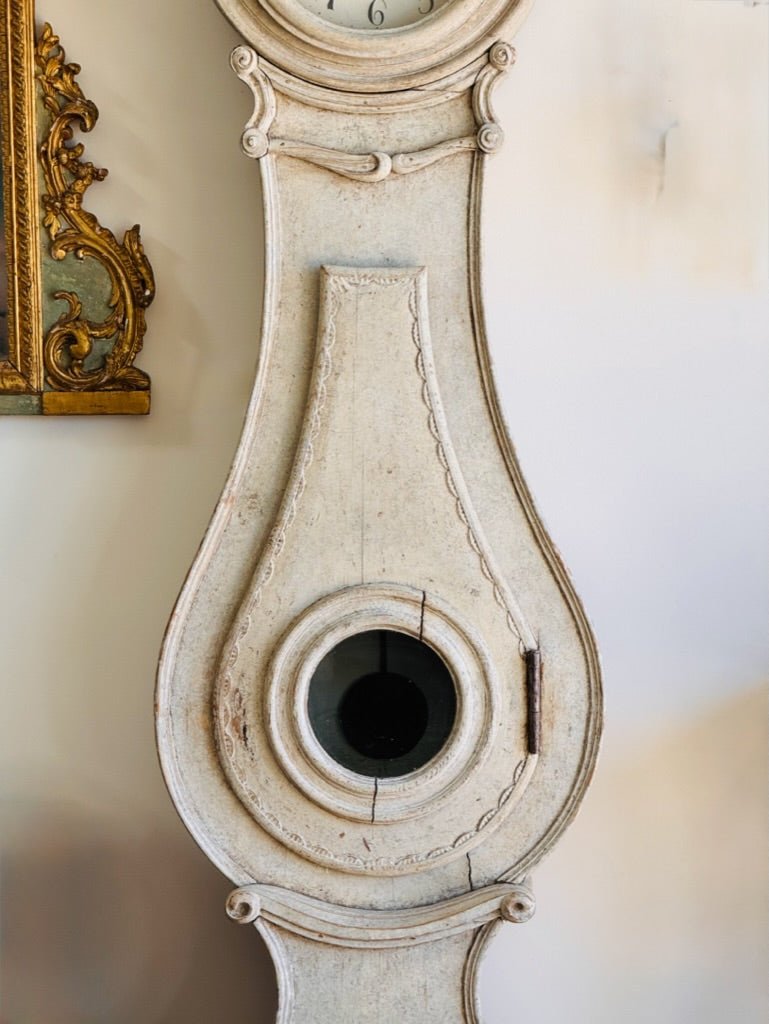 Swedish Fryksdahl Mora clock, c. 1820 - Helen Storey Antiques